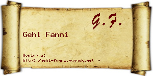 Gehl Fanni névjegykártya