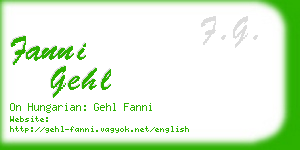 fanni gehl business card